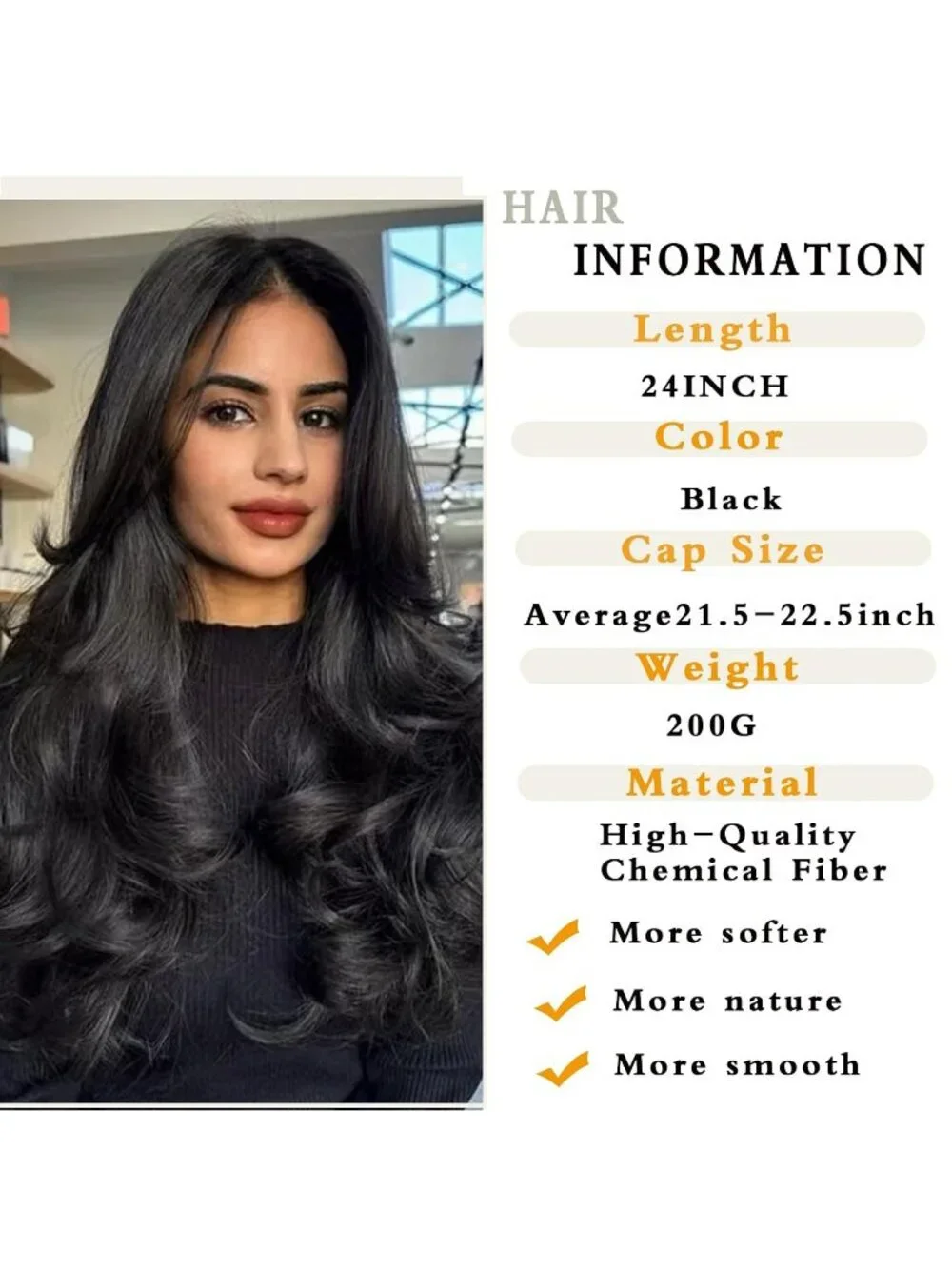 Women's Black Long Blonde Wavy Synthetic Platinum Layered Classic Wigs